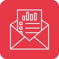Email Statistics Line Round Corner Background Icons vector