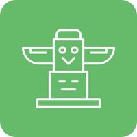 Totem Line Round Corner Background Icons vector