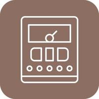 Tester Machine Line Round Corner Background Icons vector