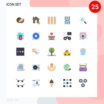 paquete de interfaz de usuario de 25 colores planos básicos de encontrar elementos de diseño de vectores editables de biología de educación de eventos de física
