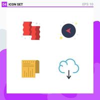 Group of 4 Modern Flat Icons Set for animal business farm direction modern Editable Vector Design Elements