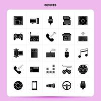 conjunto de iconos de 25 dispositivos sólidos diseño de estilo de glifo vectorial conjunto de iconos negros diseño de ideas de negocios web y móvil ilustración vectorial vector