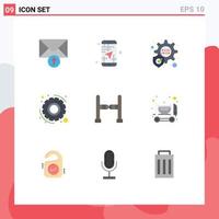 Universal Icon Symbols Group of 9 Modern Flat Colors of mixer concrete protection swing entrance Editable Vector Design Elements