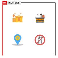 4 concepto de icono plano para sitios web móviles y aplicaciones regalo transporte boda envío navegación elementos de diseño vectorial editables vector