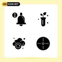 4 Creative Icons for Modern website design and responsive mobile apps 4 Glyph Symbols Signs on White Background 4 Icon Pack Creative Black Icon vector background