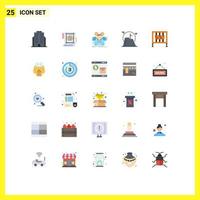 Group of 25 Modern Flat Colors Set for barrier mission teamwork goal achievement Editable Vector Design Elements