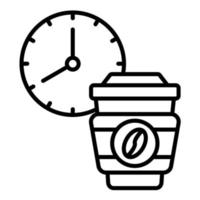 icono de línea de descanso para tomar café vector