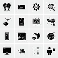 16 iconos universales de negocios vector ilustración de icono creativo para usar en proyectos relacionados con la web y dispositivos móviles