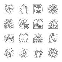 Pack of Human Organs Line Icons vector