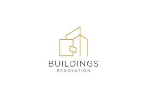 Letter Q for Real Estate Remodeling Logo. Construction Architecture Building Logo Design Template Element. vector