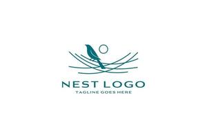 Bird nest logo design vector icon template