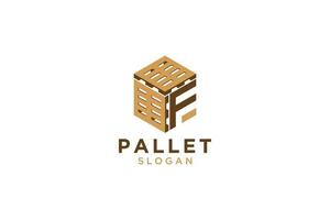 Letter F for Pallet icon vector sign and symbol isolated on white background, Pallet logo concept.