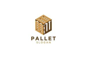 Letter W for Pallet icon vector sign and symbol isolated on white background, Pallet logo concept.