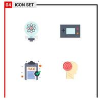 Universal Icon Symbols Group of 4 Modern Flat Icons of idea technology solution electronics finance Editable Vector Design Elements