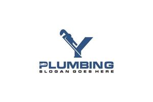 Y Initial for Plumbing Service Logo Template, Water Service Logo icon vector. vector