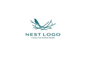 Bird nest logo design vector icon template