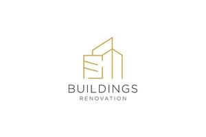 Letter F for Real Estate Remodeling Logo. Construction Architecture Building Logo Design Template Element. vector