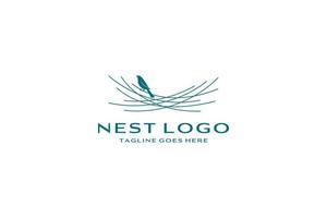 Bird nest logo design vector icon template