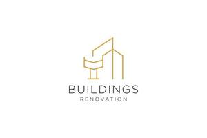 Letter Y for Real Estate Remodeling Logo. Construction Architecture Building Logo Design Template Element. vector