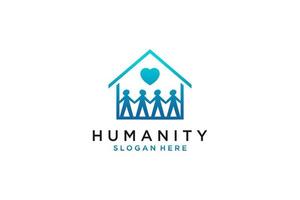 logotipo de la gente de la humanidad social. elemento de plantilla de diseño de logotipo de vector plano
