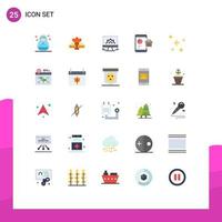 Set of 25 Vector Flat Colors on Grid for smartphone report computer marketing web Editable Vector Design Elements