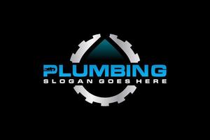 Plumbing Service Logo Template, Water Service Logo. vector