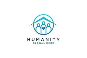 Social Humanity People Logo. Flat Vector Logo Design Template Element