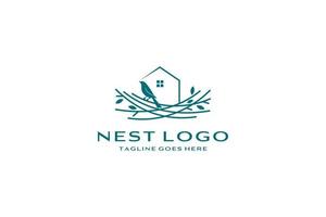 Bird nest logo design vector icon template