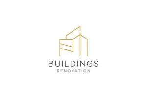 letra p para el logotipo de remodelación inmobiliaria. elemento de plantilla de diseño de logotipo de edificio de arquitectura de construcción. vector