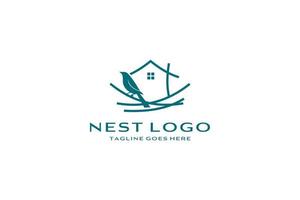 Bird nest logo design vector icon template