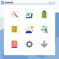 Universal Icon Symbols Group of 9 Modern Flat Colors of question help battery key locker Editable Vector Design Elements