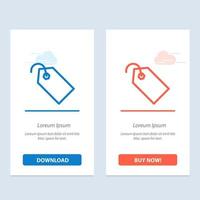 Price Tag Label Ticket  Blue and Red Download and Buy Now web Widget Card Template vector