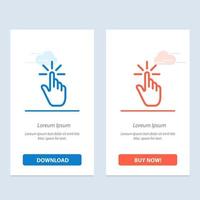 Click Finger Gesture Gestures Hand Tap  Blue and Red Download and Buy Now web Widget Card Template vector