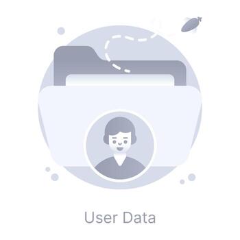 User data flat rounded editable icon vector