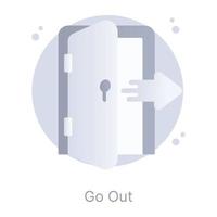 Go out, a flat rounded icon is up for premium use vector
