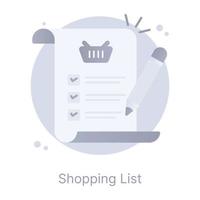 Shopping list, is a flat conceptual icon with download facility vector