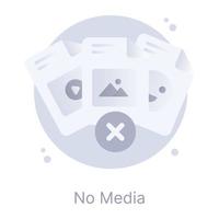 No media, flat rounded editable icon vector