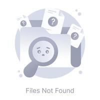 Files not found, flat rounded editable icon vector