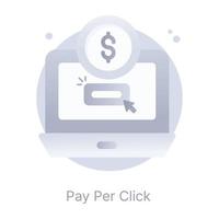 Download premium flat icon of pay per click vector