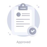 Grab this amazing flat conceptual icon of approved vector