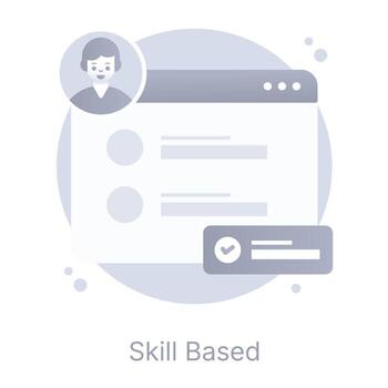 icono conceptual plano diseñado creativamente basado en habilidades vector