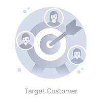 Icon of target customers in modern flat design vector