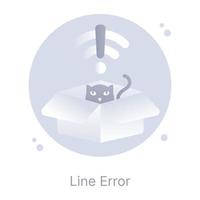 error de internet en vector redondo plano