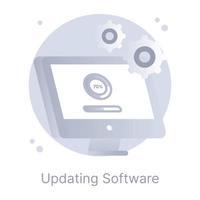 Updating software in flat modern design vector