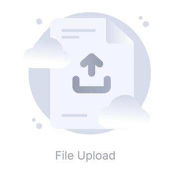 un icono plano bien diseñado de carga de archivos vector