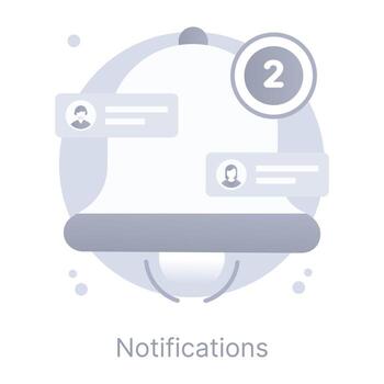 Creatively designed flat conceptual icon of notifications vector