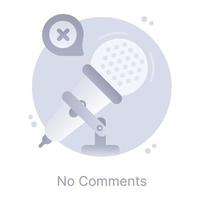 Get hold on this editable flat icon of no comments vector