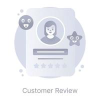 A well designed flat icon of customer review vector