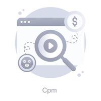 Creatively designed flat conceptual icon of cost per mile vector