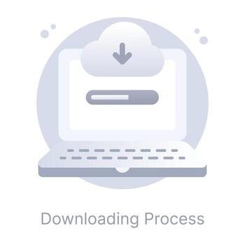 proceso de descarga icono redondeado plano en gráfico atractivo vector